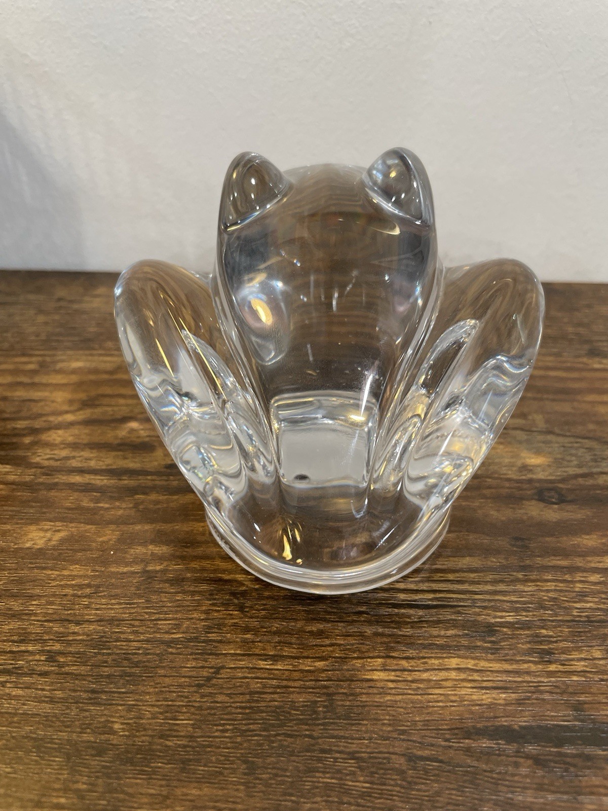 Crystal Clear Frog Paperweight Figurine Daum France