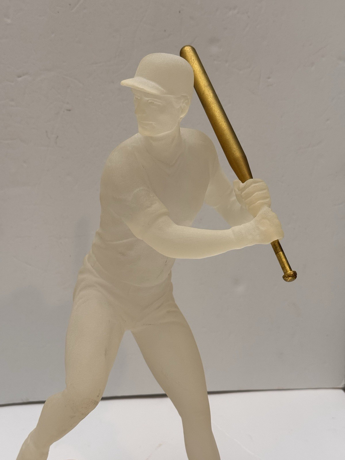 Vintage Monique Sculptures Lucite Baseball Player Large Figure 70s Sports 14.5”
