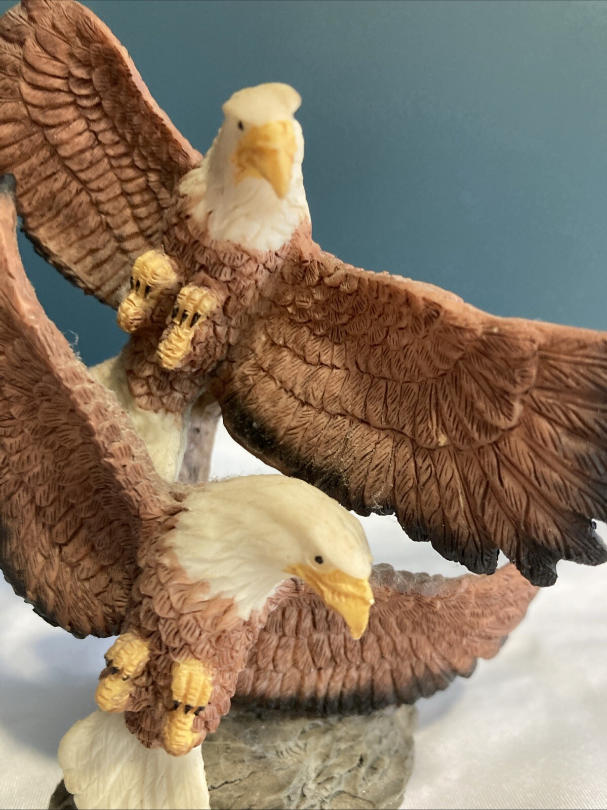Vintage Resin American Bald Eagles Figurine Trinket Decor