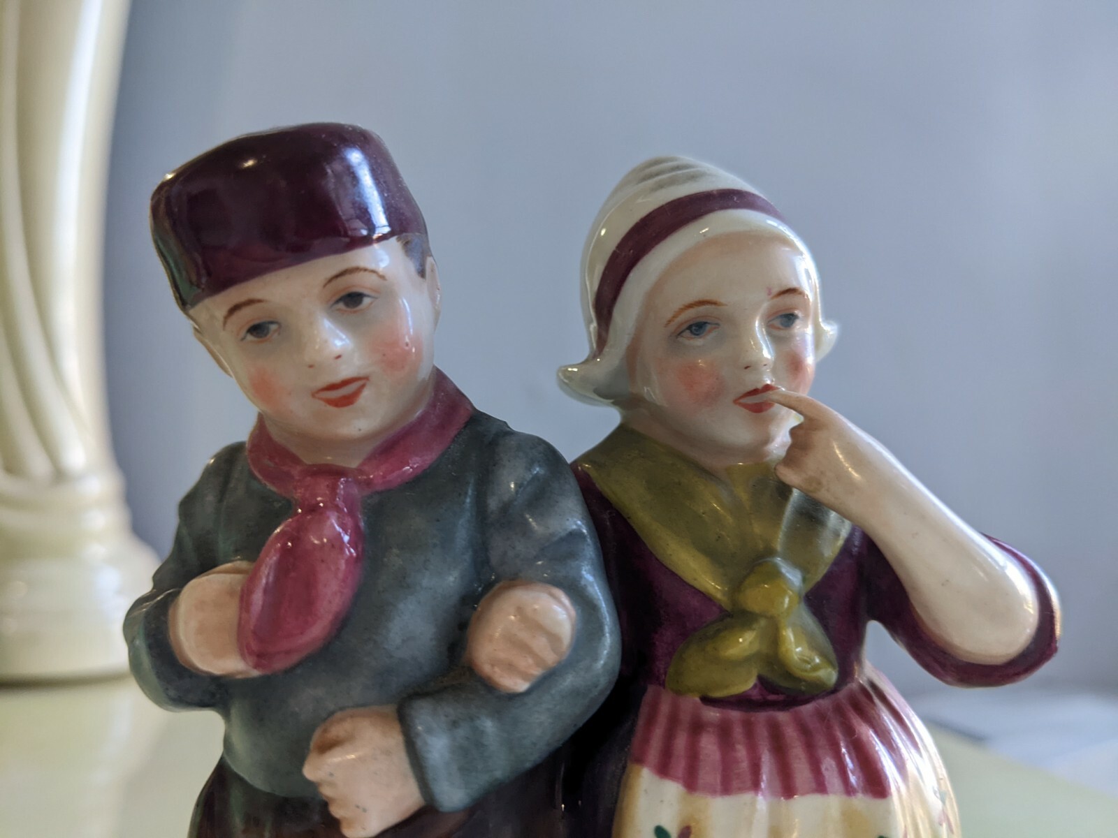 19th C Antique Italy Authentic Ginori Porcelain Figurine Promenade Marked