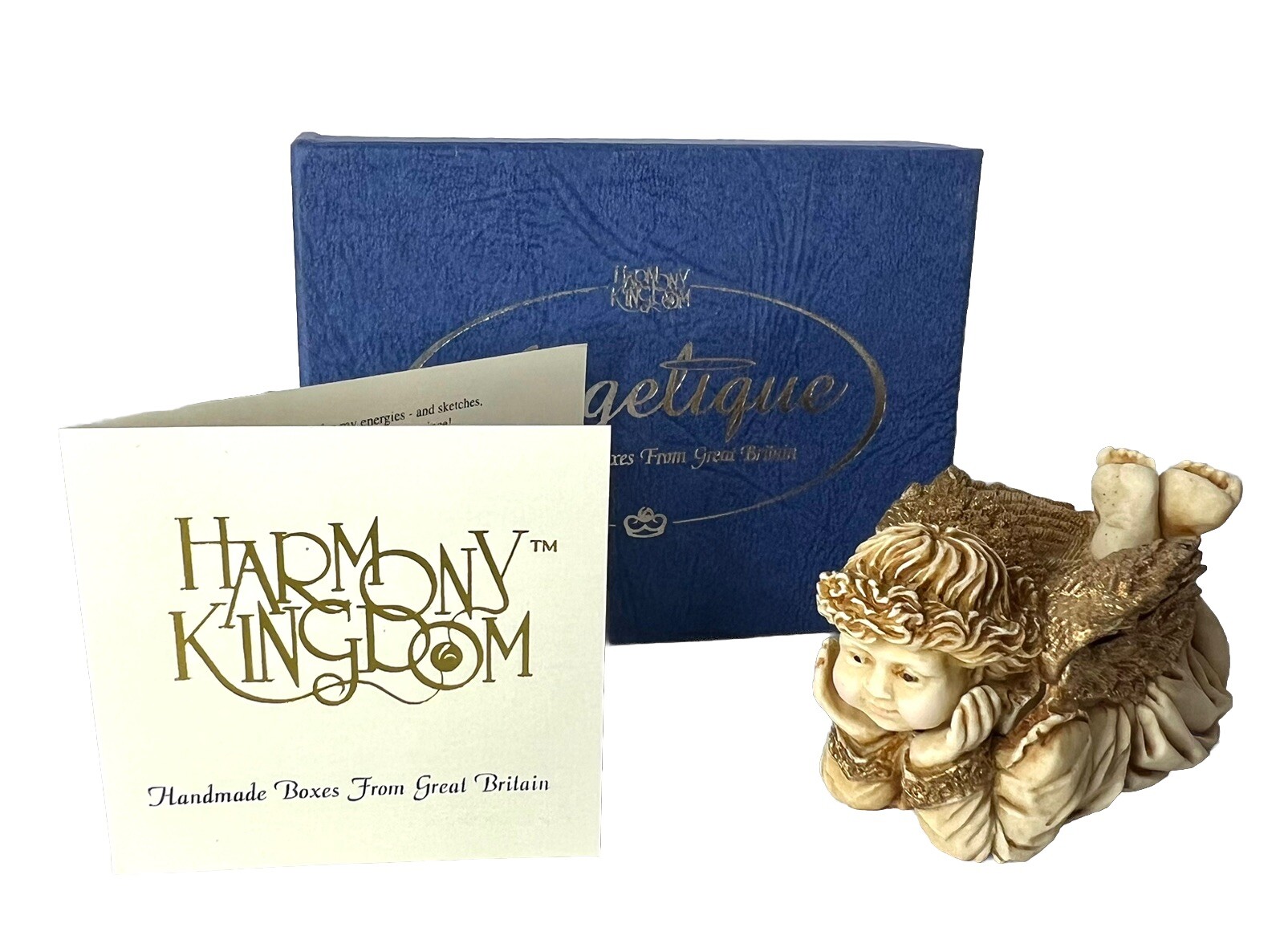HARMONY KINGDOM “Bon Enfant” Trinket Box Figurine Angelique LIMITED EDITION 1996