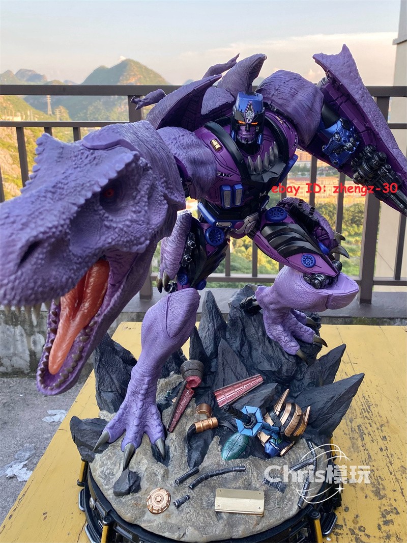 H68CM Megatron Statue Resin Model GK Figure Light Up Collectibles 2 Heads Gift