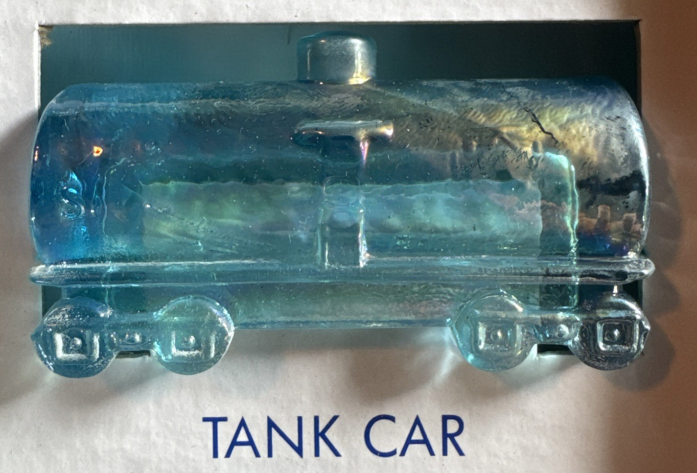 Boyd’s Glass Special Train Set of 6 – Sea Mist Carnival Glass w/ Original Box