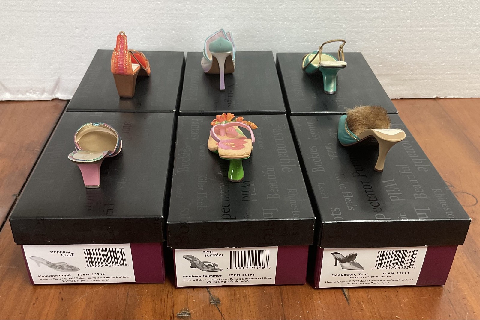 Lot of 6 Just the Right Shoe by Raine Slip-On & Heel Figurines w/ Boxes COAs