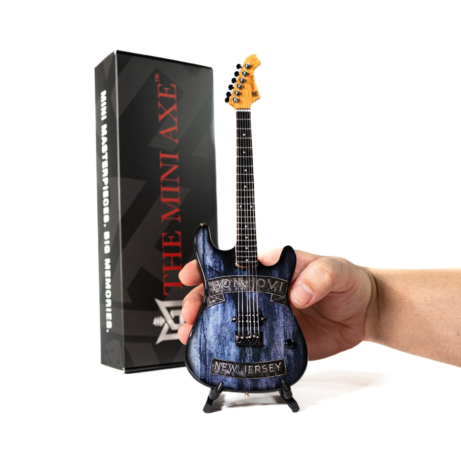 The Mini Axe Bon Jovi “New Jersey” 10” Wooden Mini Miniature Guitar Replica