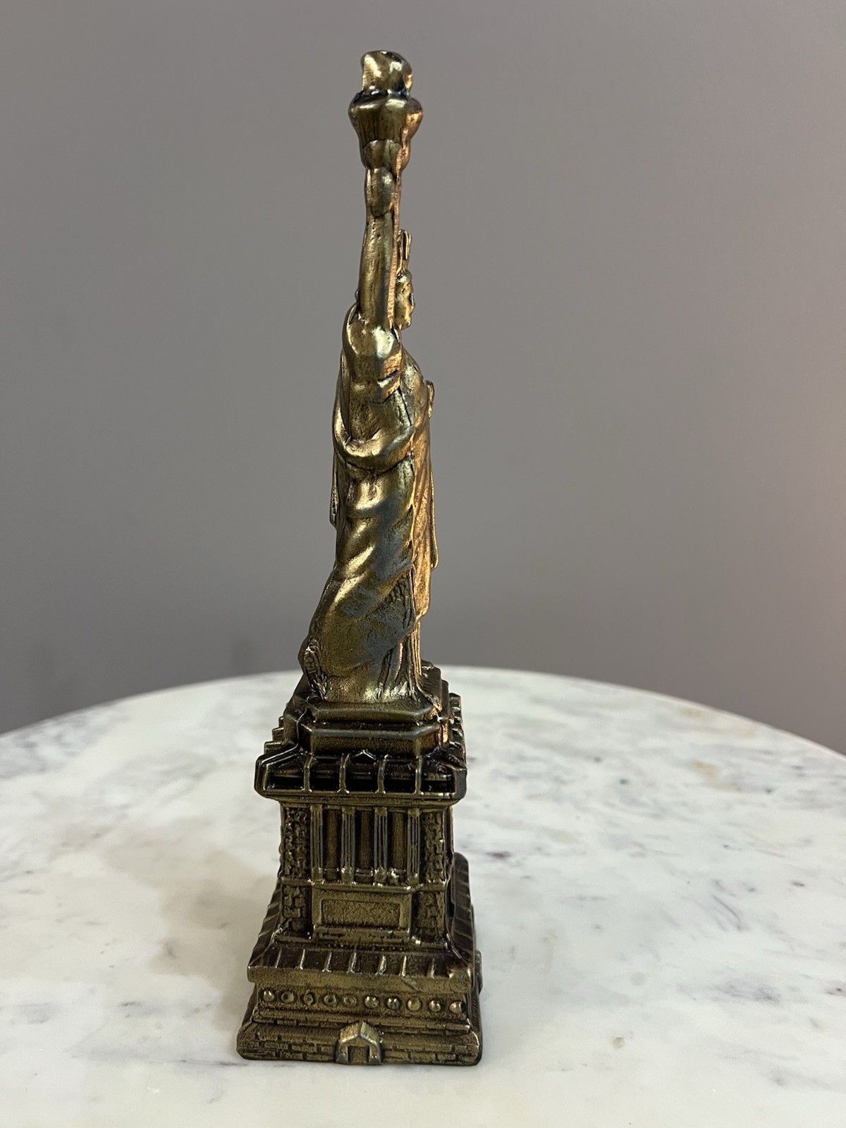 Statue of Liberty Bronze Monument Figurine 9.25″H Observation Area Pedestal Base