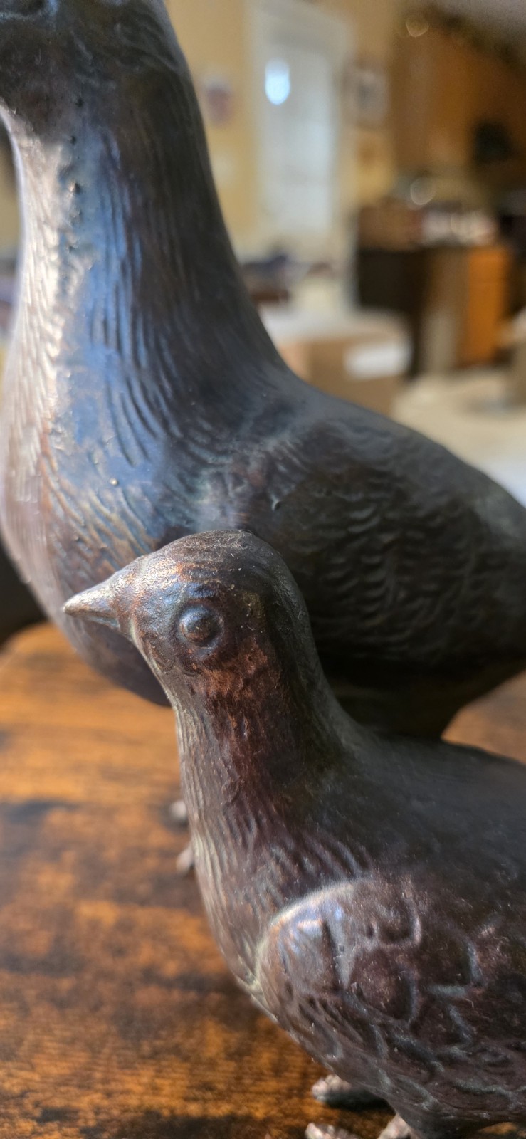 Pair (2) Andrea By Sadek Ceramic Textured Brown Bronze Finish Dove Birds – China