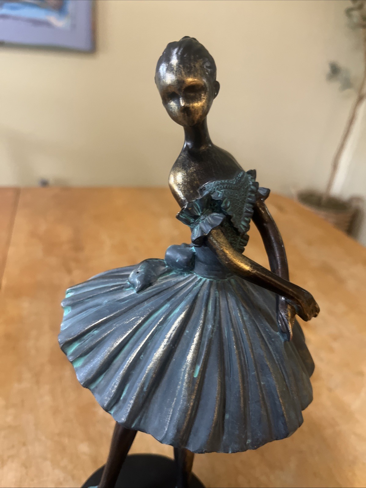 Ballerina Dancer Woman Figurine Statue 11.5” Composite Resin 4” Base