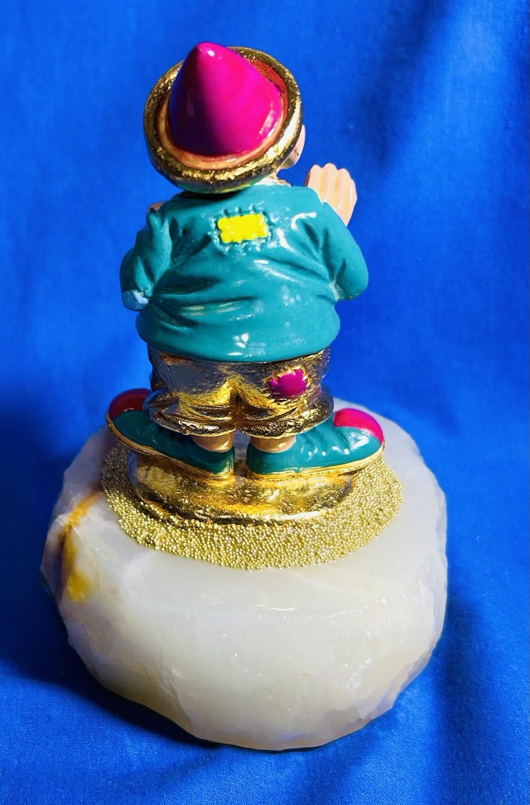 Ron Lee Signature Clown Sculpture 1992 24Kt Gold Plate “Hi Yah Waving” Onyx Base