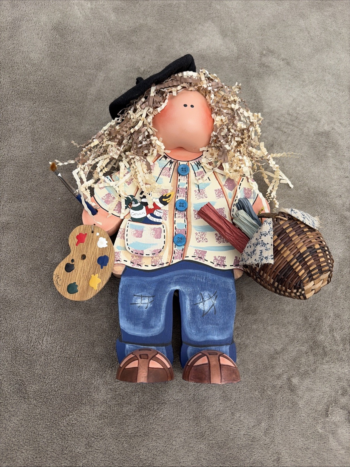 Handmade Hand Paint ARTIST Folk Art Figurine Artist Signed