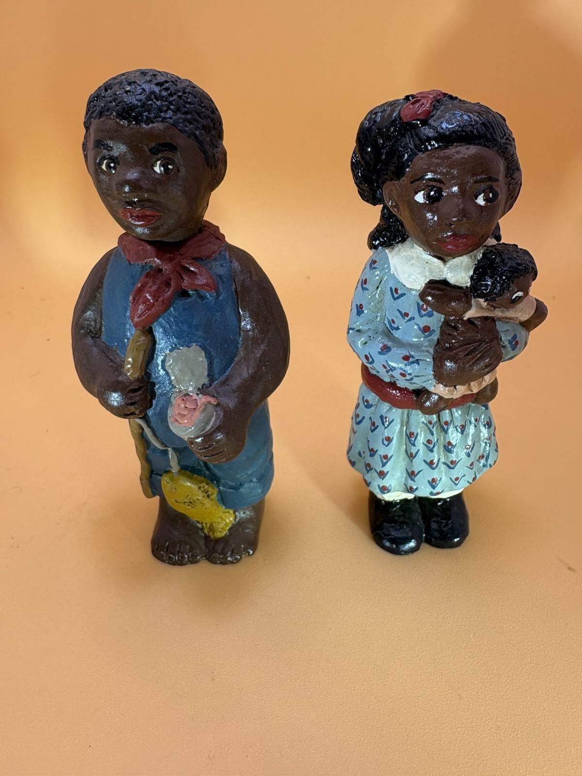 Vintage Figurines, Young Boy, And Girl . Martha Holcomb-Root ￼ Collection ￼