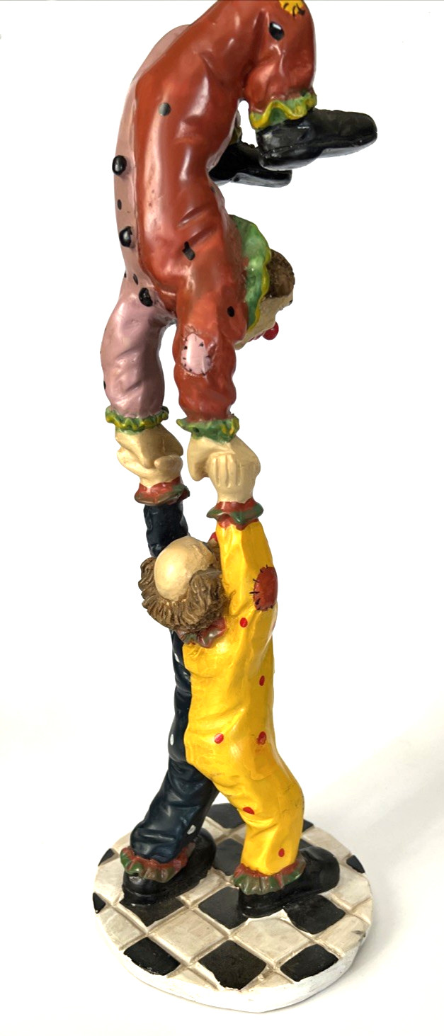 Vintage Happy Funny Clowning TST Circus Clowns Resin 15 1/2″ Tall Sculpture