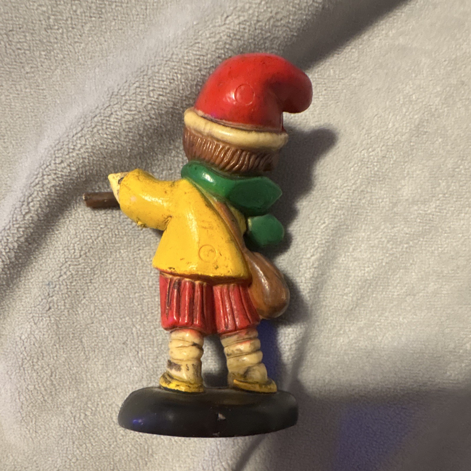 Hand Painted Resin Boy Flute Player Figurine, Multicolor, Small, Damaged, 88