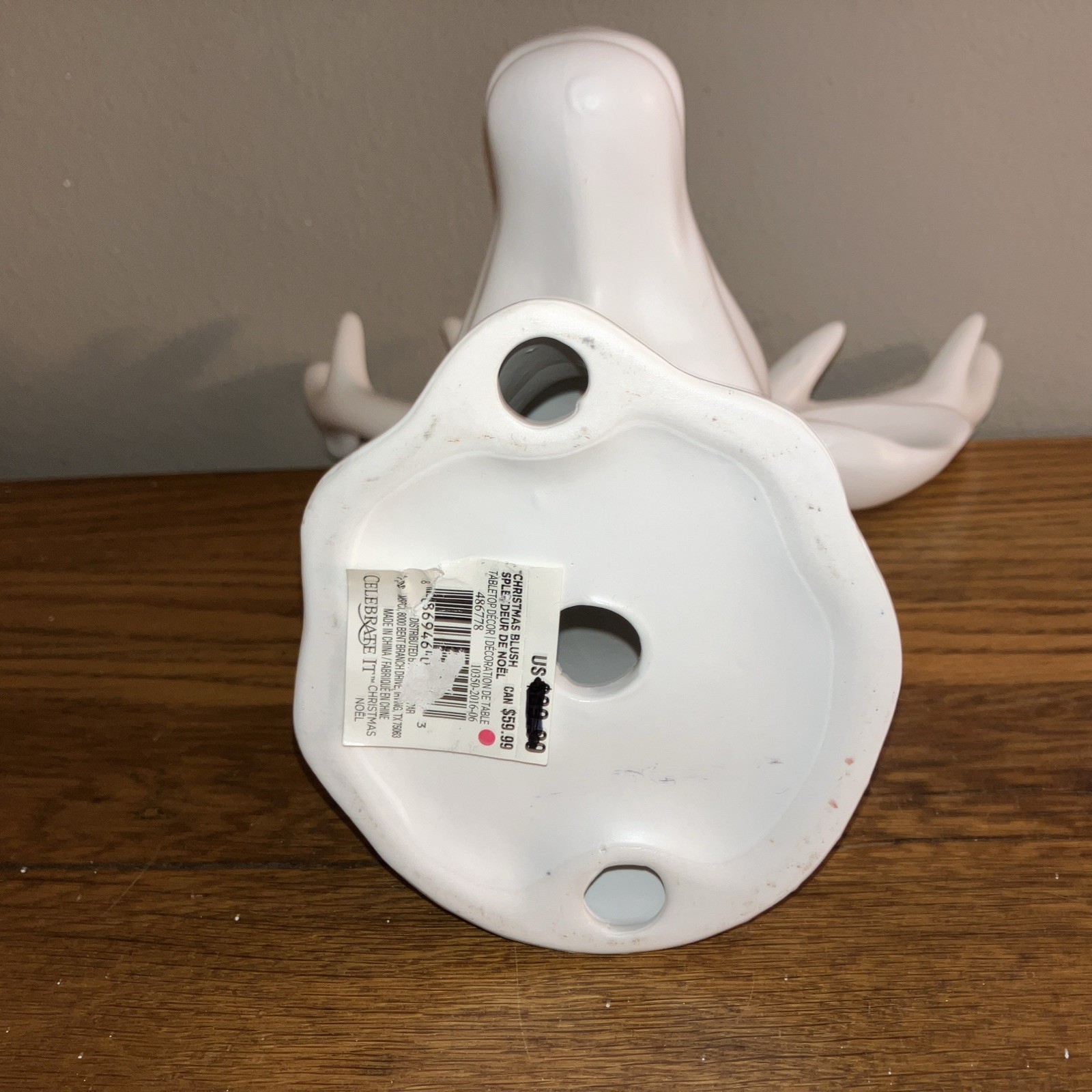 White Bisque/Ceramic Stag-Deer Head Sculpture w/Horns