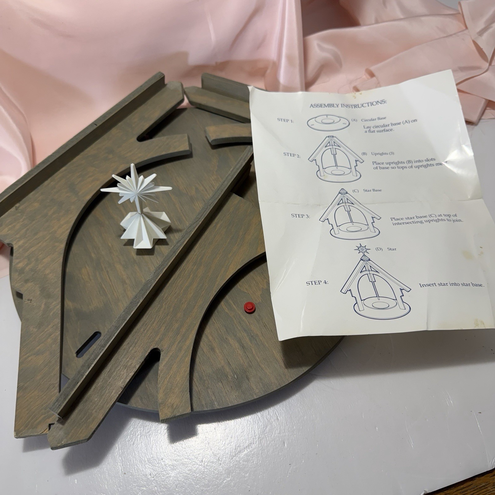 Avon Nativity Collectible Wooden Display Stand Vtg 1988 6093AV
