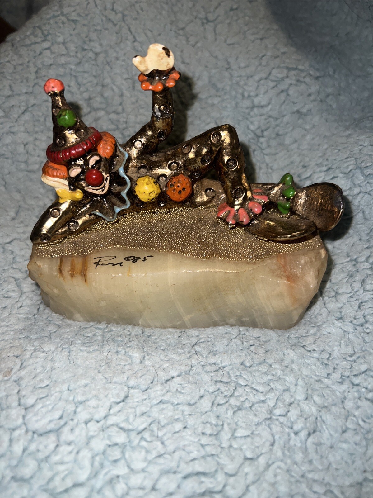 Ron Lee Clown Pinky Lying Down 1984 Sculpture Hand Painted Signed