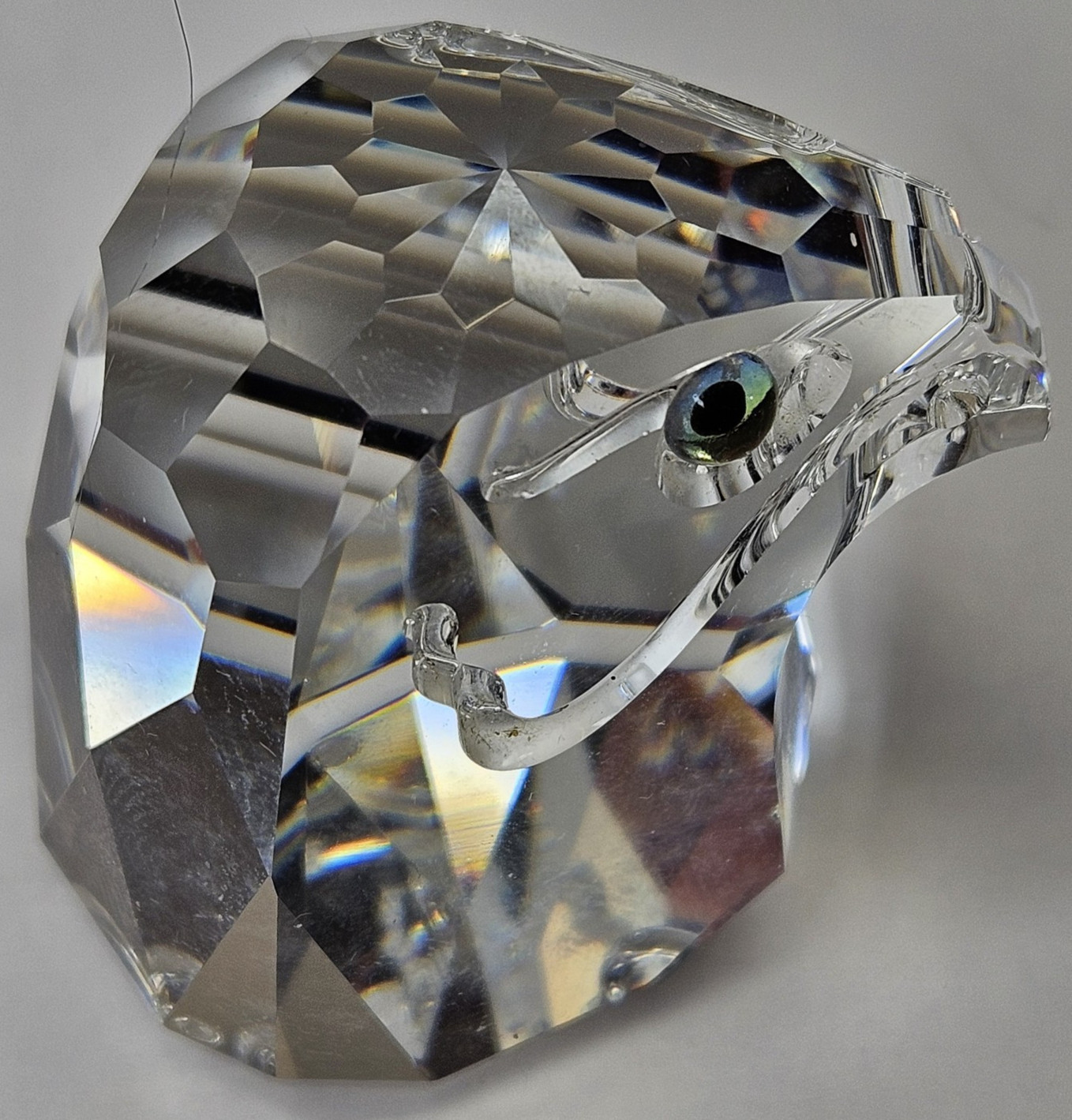 Swarovski Crystal Falcon Head Bust Figurine 1 3/4″ NM