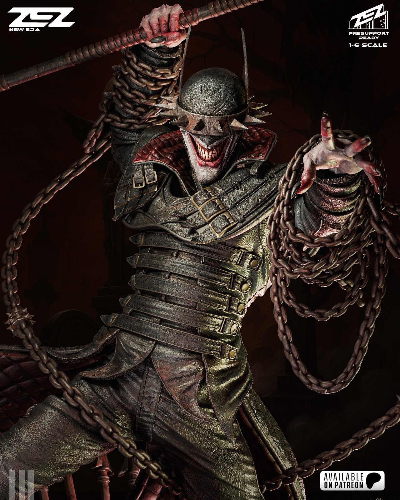 Batman Who Laughs 3D Resin Printed Statue – DC Unpainted Model Kit – 1/4–1/12