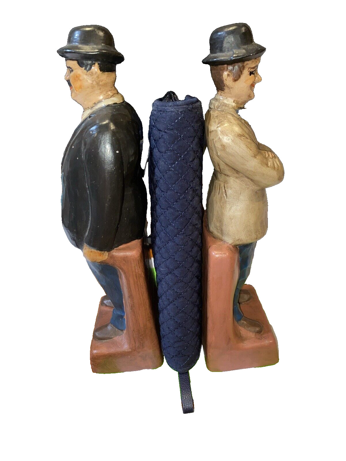 Vintage Laurel & Hardy Ceramic-chrome Figurines 1973 Black & White Silent Films