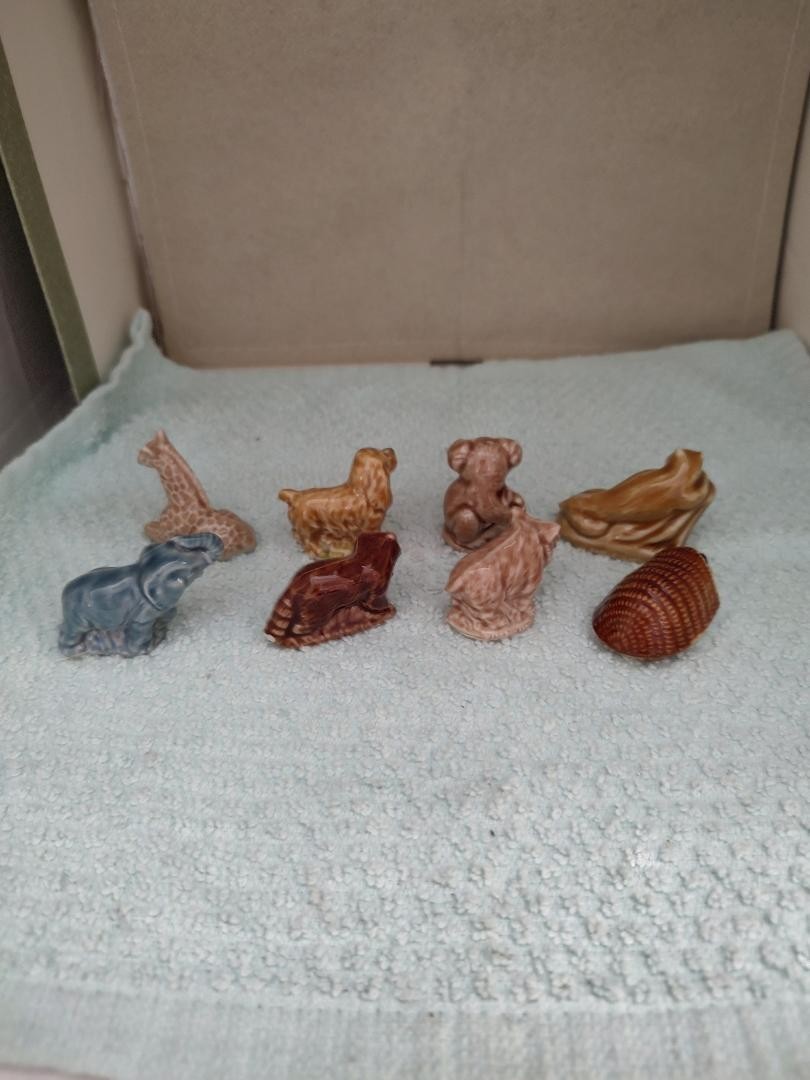 Wade Ceramic Whimsies Lot Of 8 Figurines Vintage United Kingdom Animals