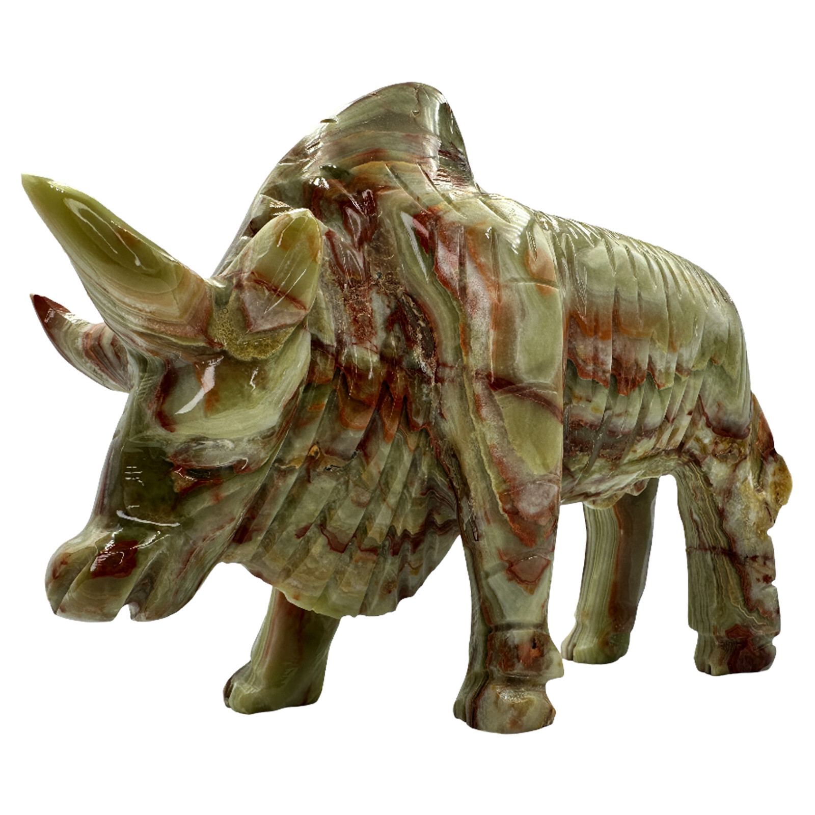 Vintage Onyx Marble Handmade Bull Statue Figurine Decor piece for Home & Office