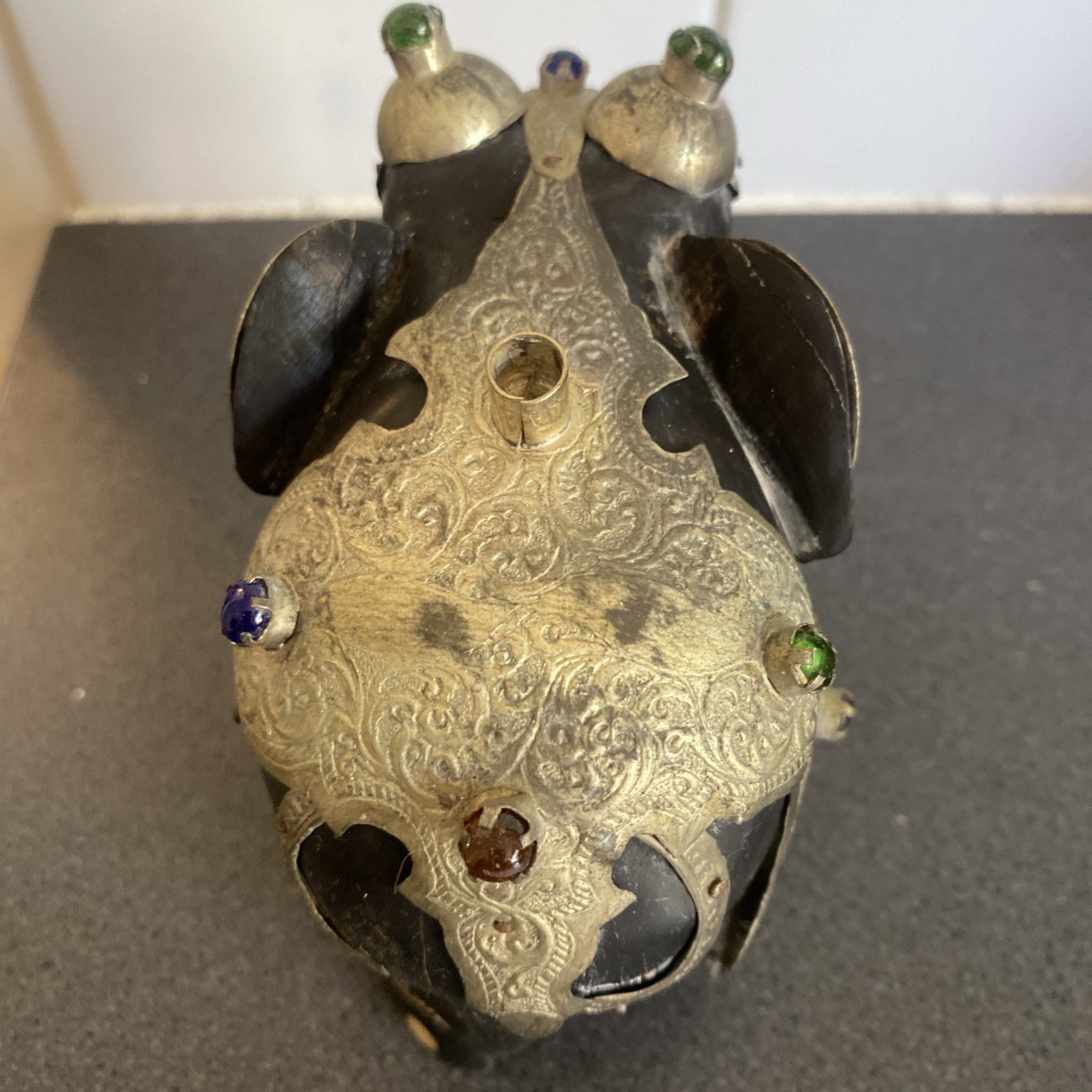 Sri Lankan Elephant Silver Adorned Wooden
