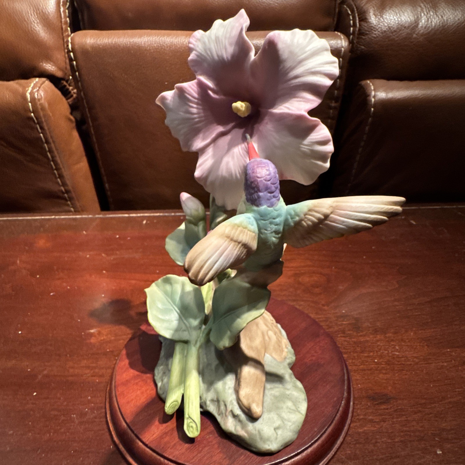Figurine Home Interiors Homco 1991 GLORY OF NATURE Hummingbird & Flower Masterpi