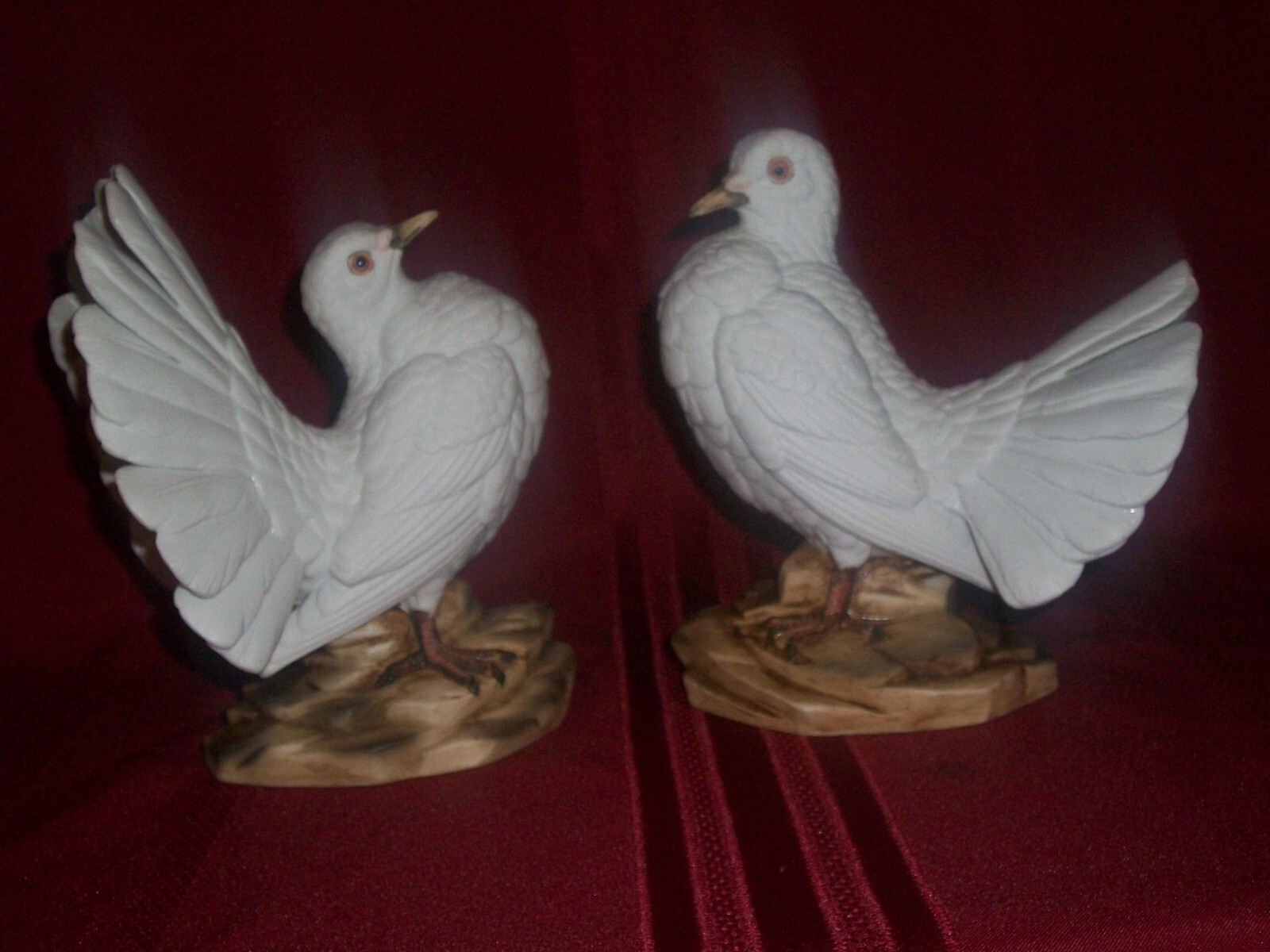 Pair Ethan & Allen White Dove Figurines # 3208 Made In Japan