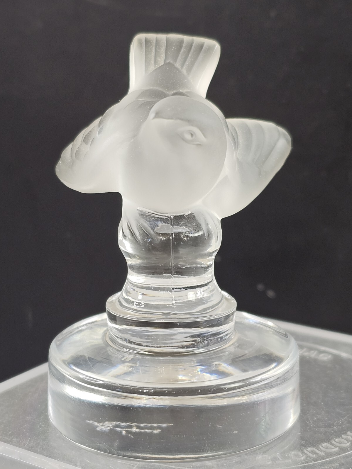 Lalique France Montague Bridgman Frosted Crystal Sparrow Paperweight Signed