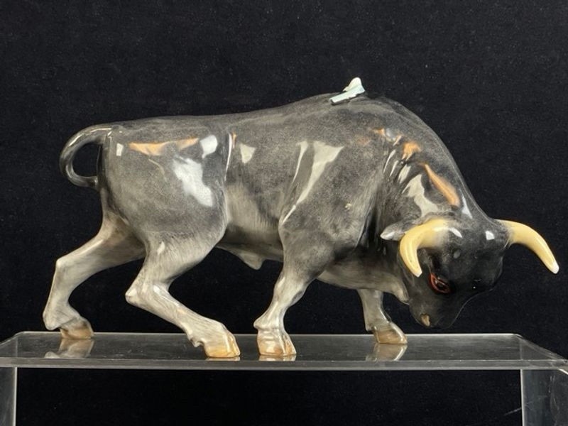 Vintage Rosenthal Germany Porcelain Charging Bull Figurine Selb Mark