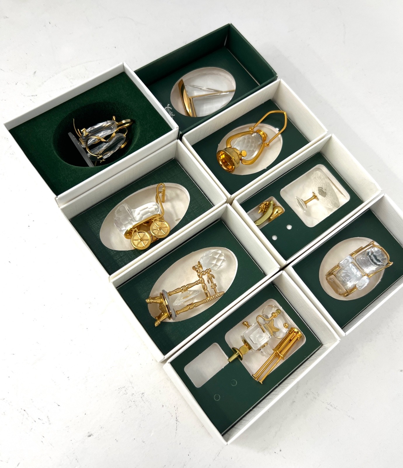 Swarovski 8 Pieces Crystal Memories Miniature with Gold Accent – Collection # 6