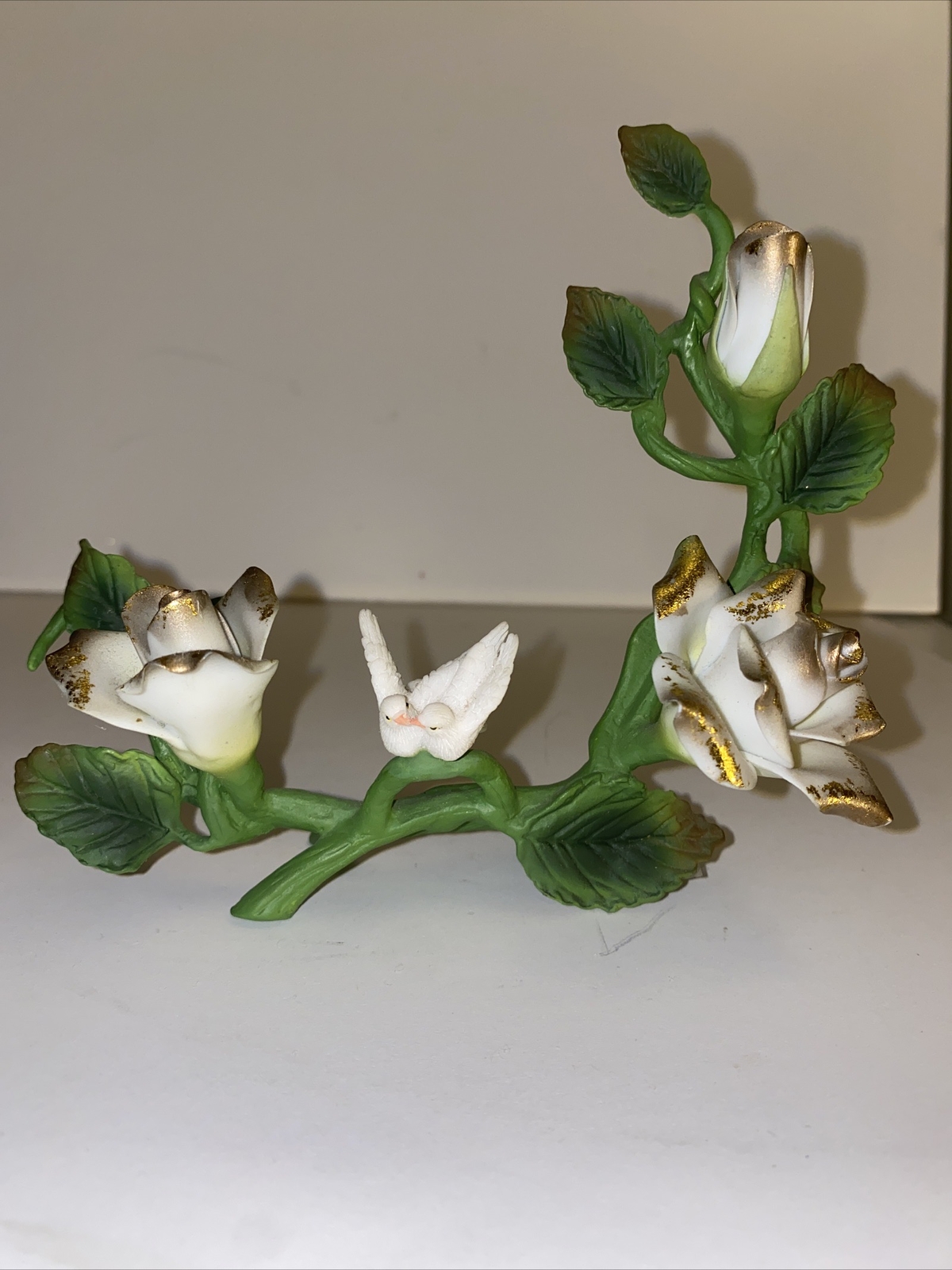 1998 ROMAN INC ROSE VINE LOVE BIRDS DOVES FIGURINE #61608
