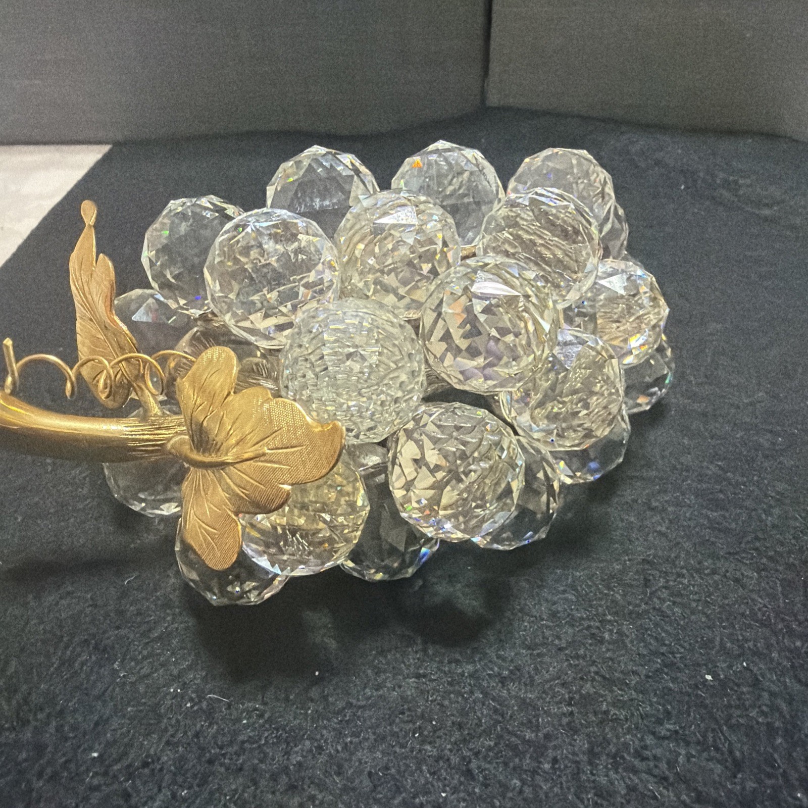 SWAROVSKI Crystal Sparkling Fruit Collection 29 Grapes Gold Leaf Stem *EXC!