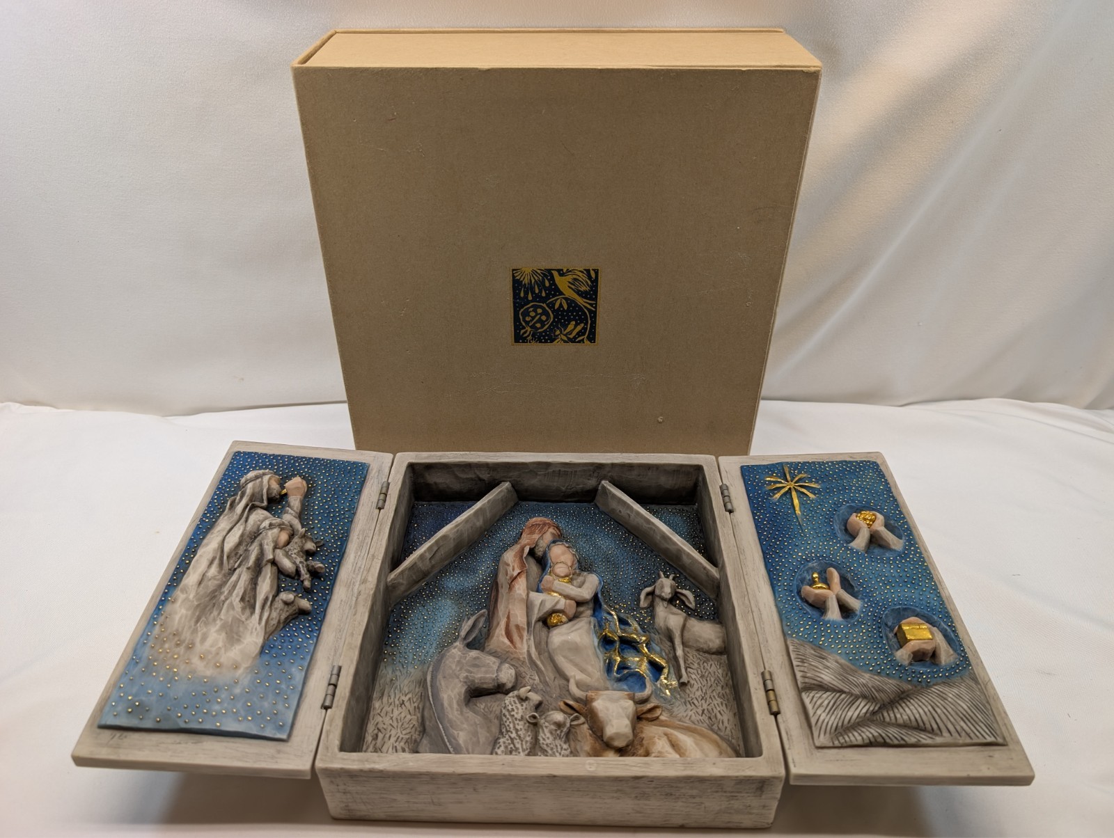 Demdaco Starry Night Nativity Scene Boxed 27370 Christmas Decor Set