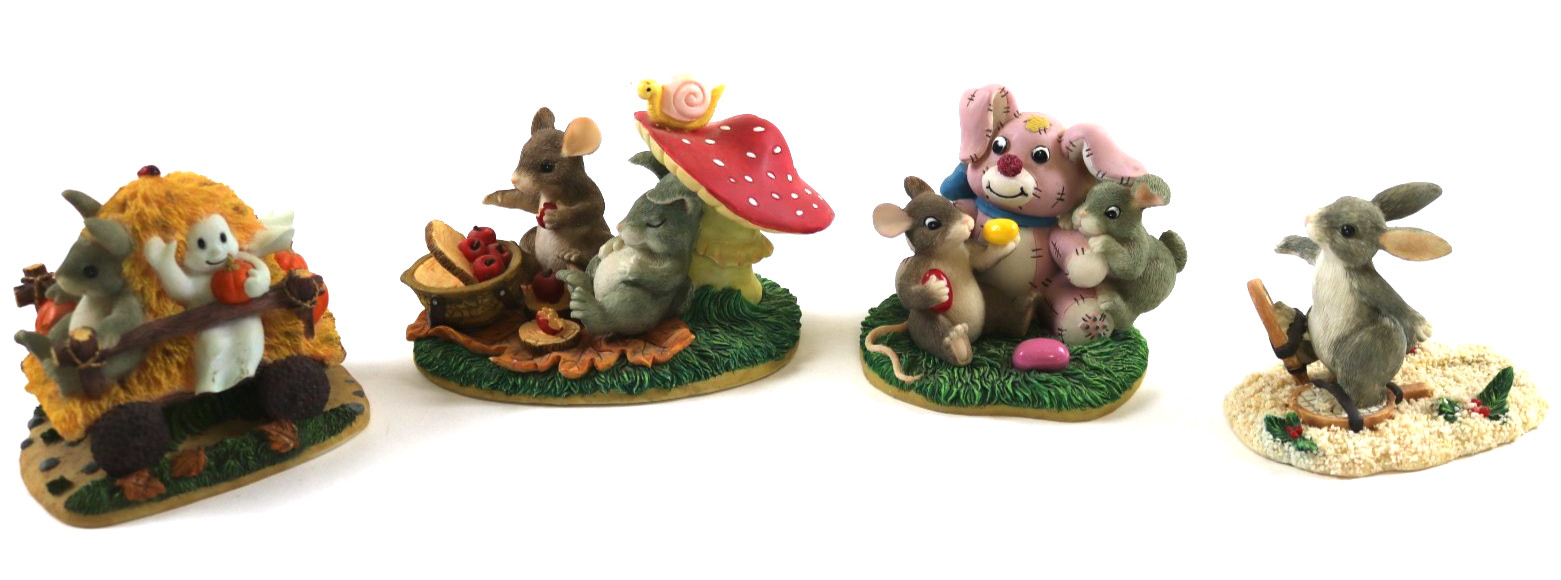 Lot of 3 Charming Tails Fitz & Floyd & 1 Silvestri