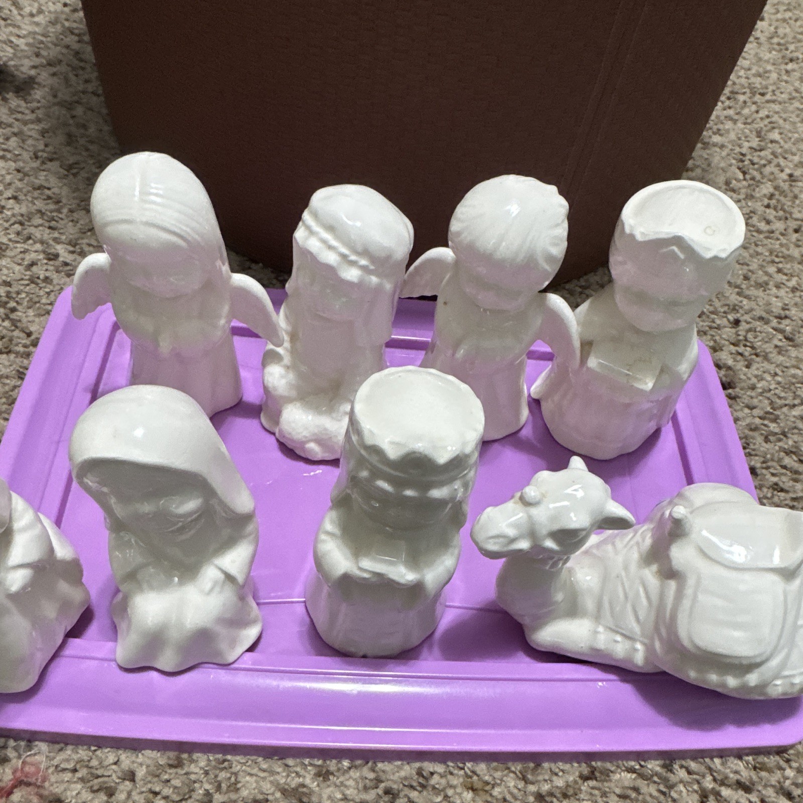 Ceramic Nativity Set w/ Camel Mary Joseph Angels