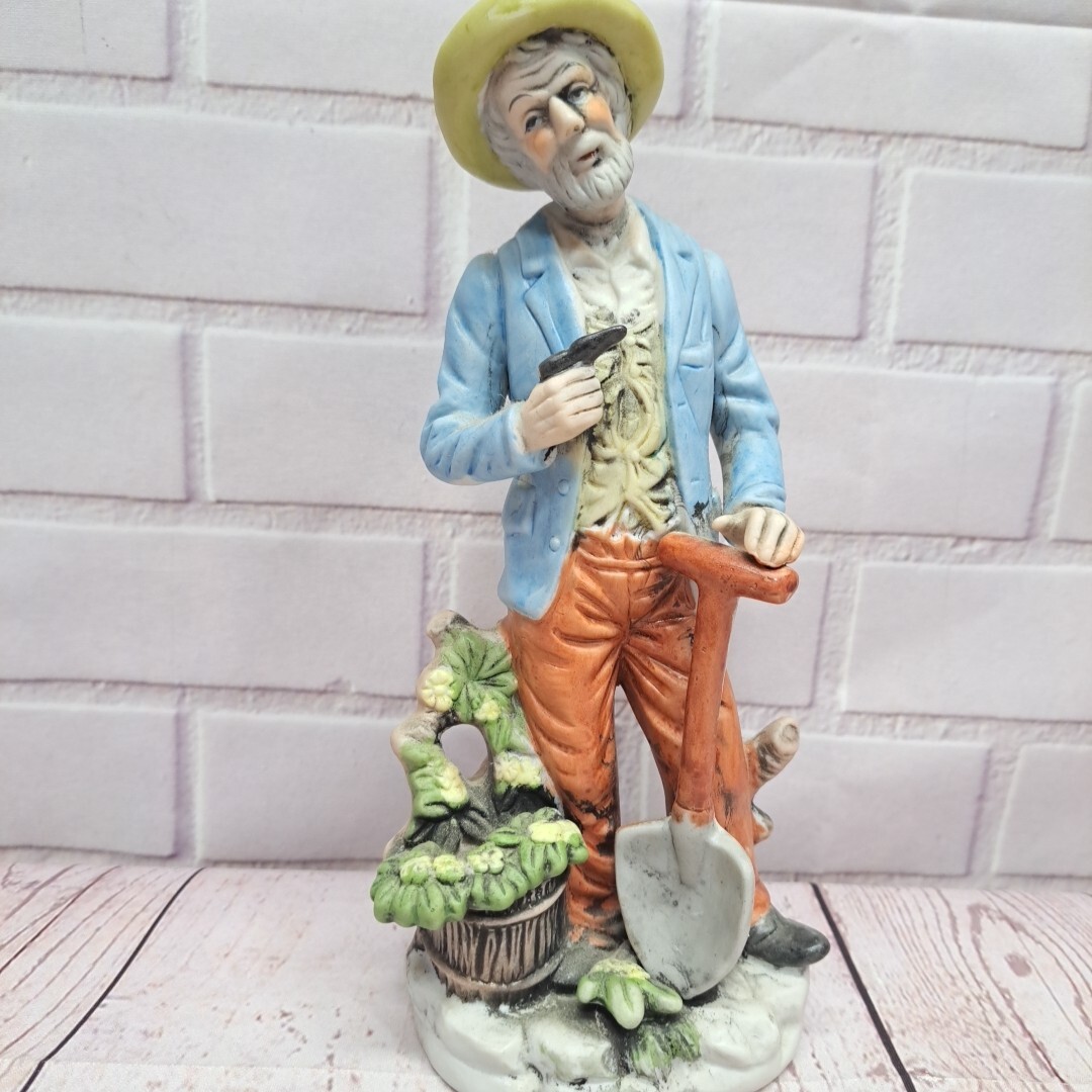 Vintage Homco Old Man Gardening Ceramic Figurine #8816 Home Interior