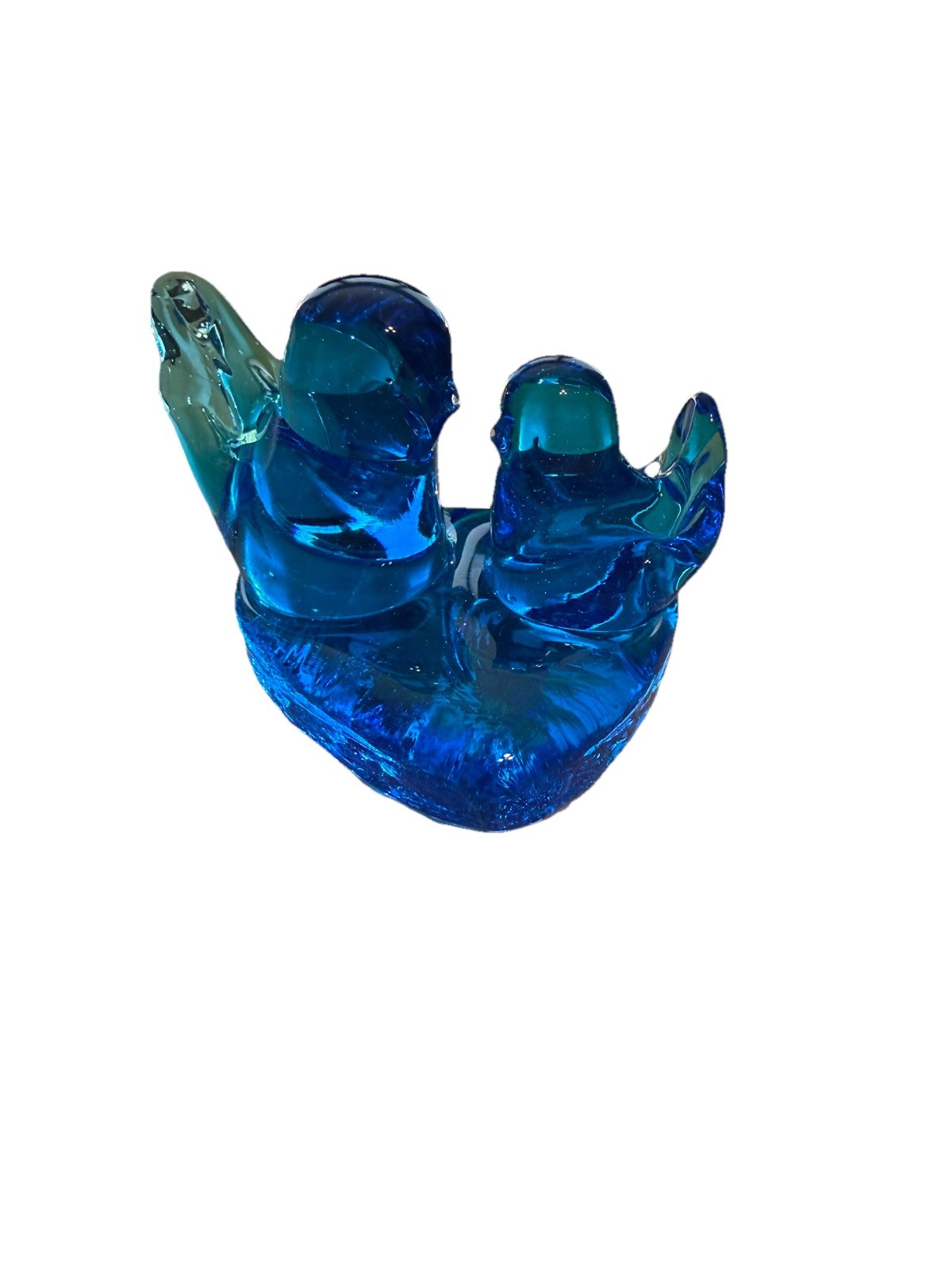 Vintage Leo Ward Bluebird of Happiness Art Glass Figurines