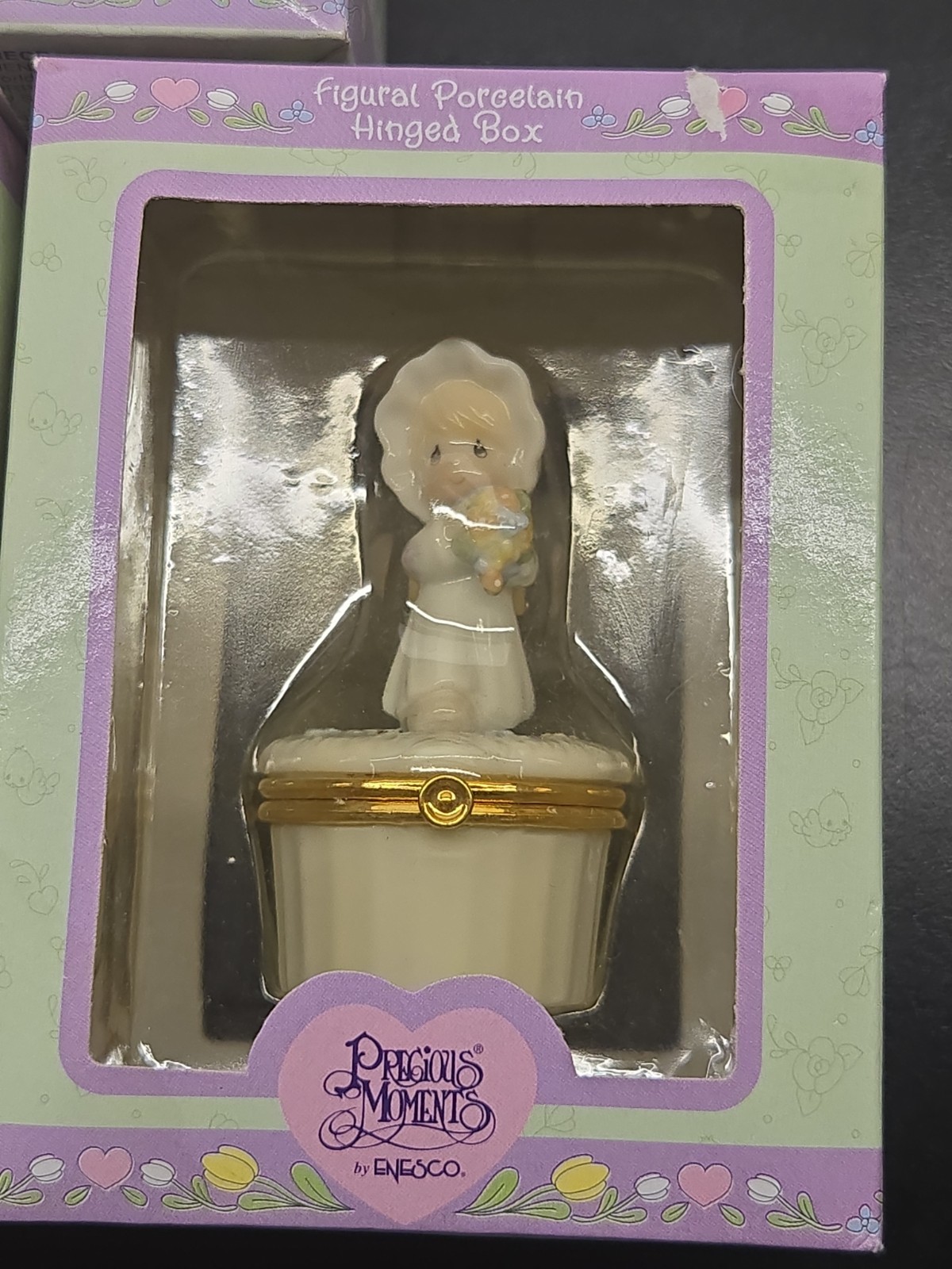 Precious Moments Figural Porcelain Hinged Box’s Lot Of 5