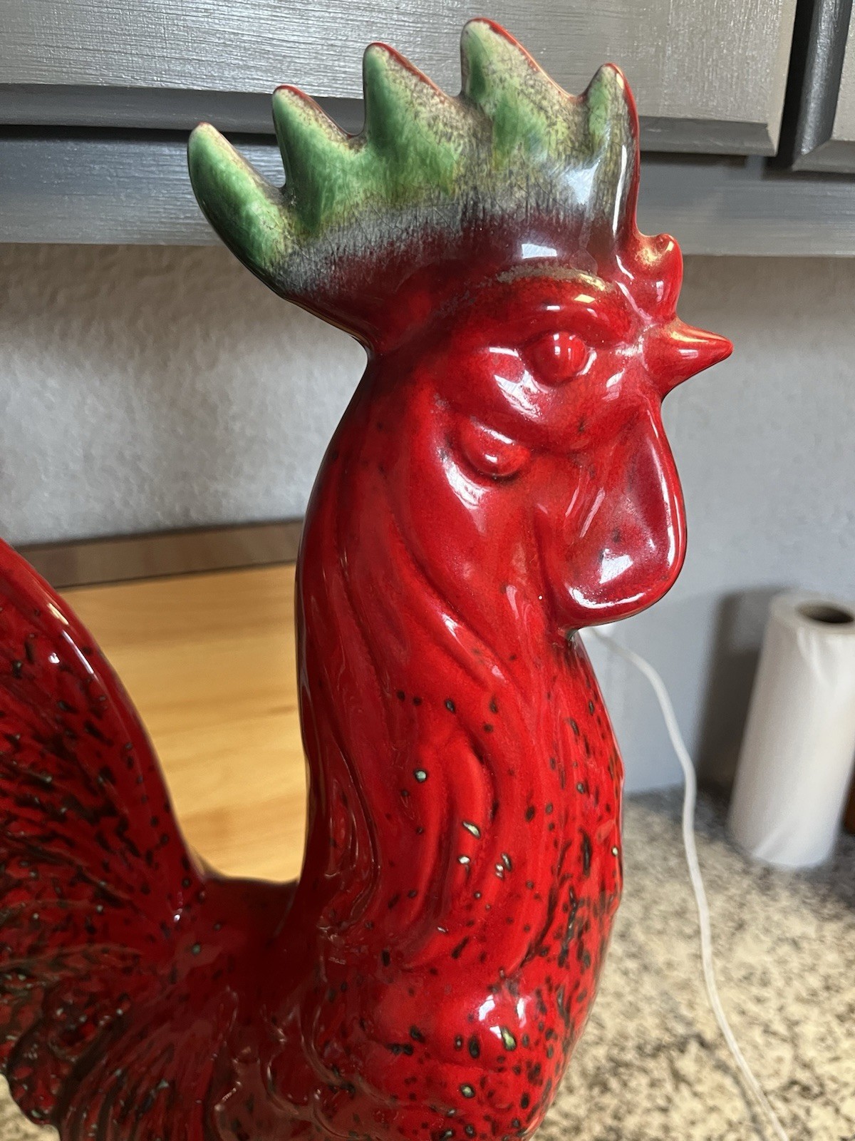 Vintage MCM 20” Royal Haeger Red Rooster Figurine Ceramic Made In USA