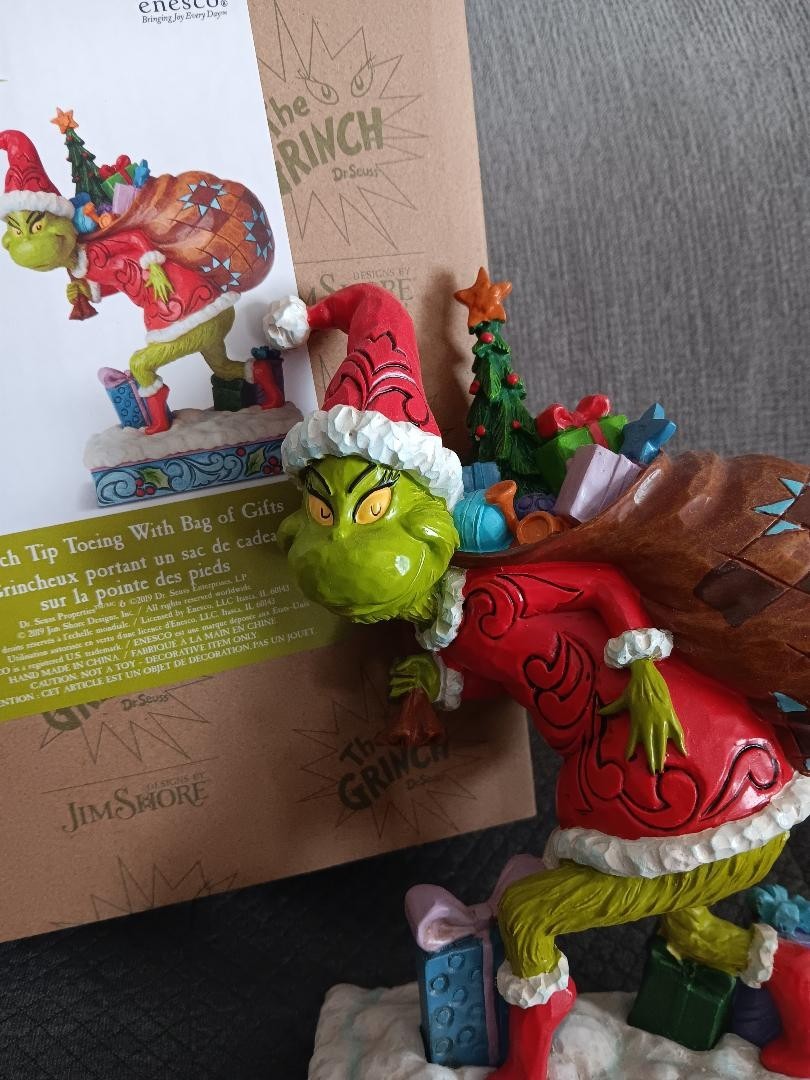 Jim Shore 2008 “Grinch TipToeing w/Gifts” #T6004062 new in orig box
