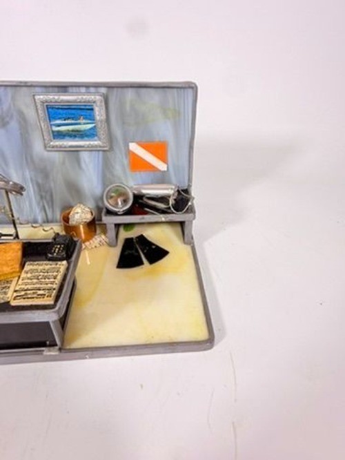 Cartoon Stained Glass Art Sculpture Vintage Desk Wall Street Carl Goeller Handma