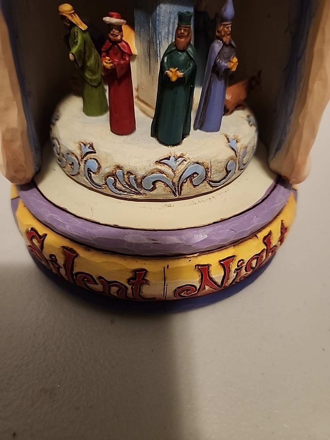 Jim Shore Musical “Silent Night” Angel Rotating Nativity Scene – NO LIGHT