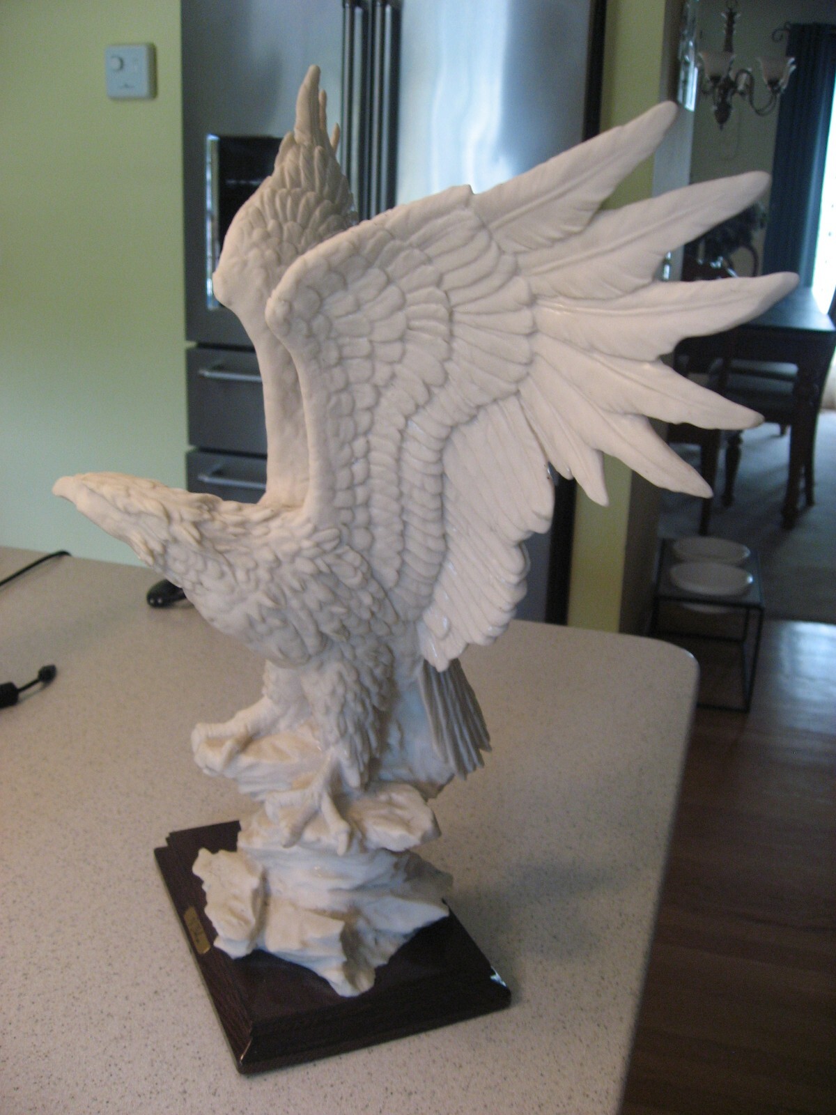Vtg A. Belcari Bald Eagle Sculpture Artist Signed Made in Italy 1983 about 11.5”