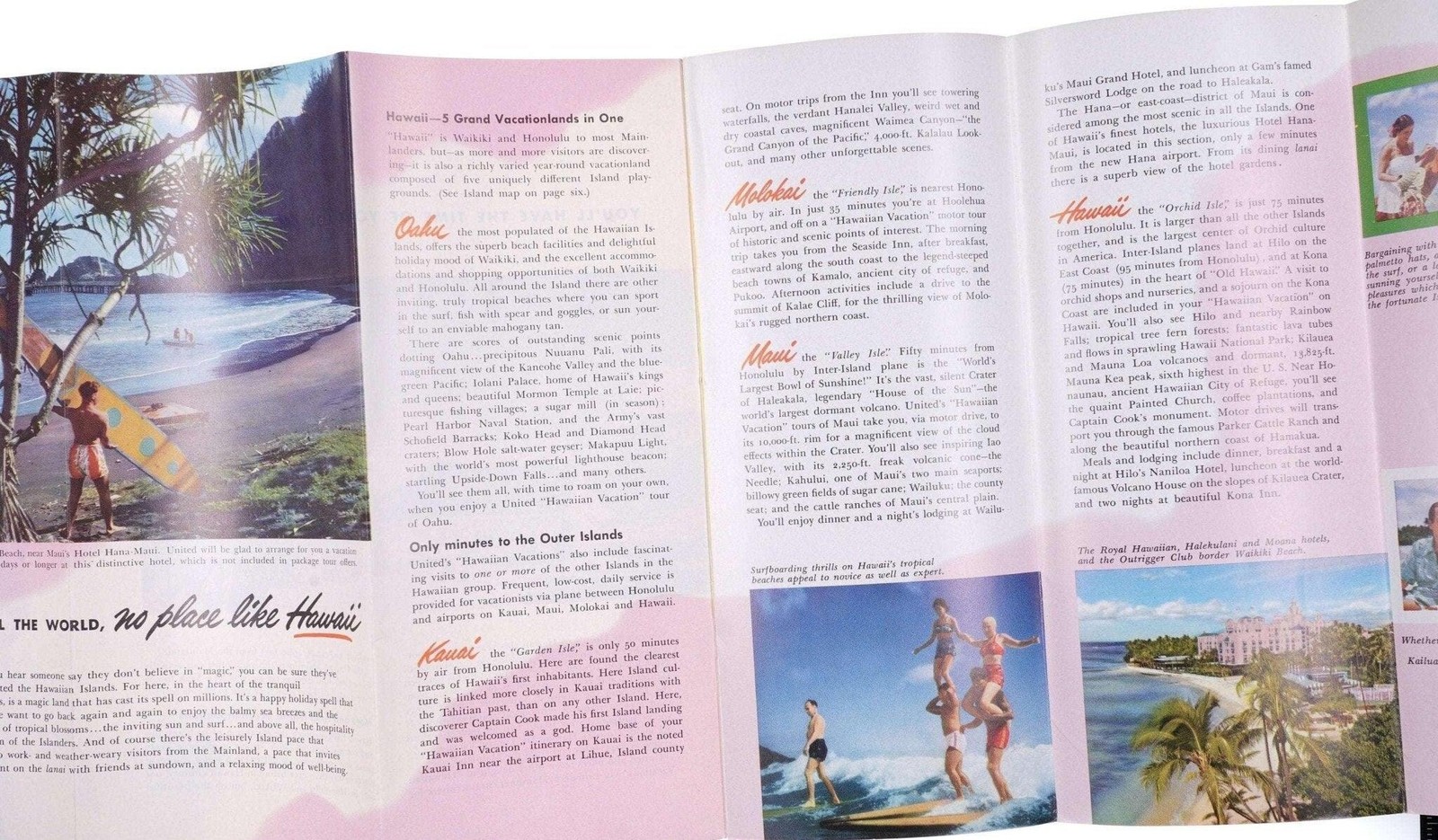 c1952 Hawaiian Islands Travel Brochures Inter Island Pan american Airlines, Unit