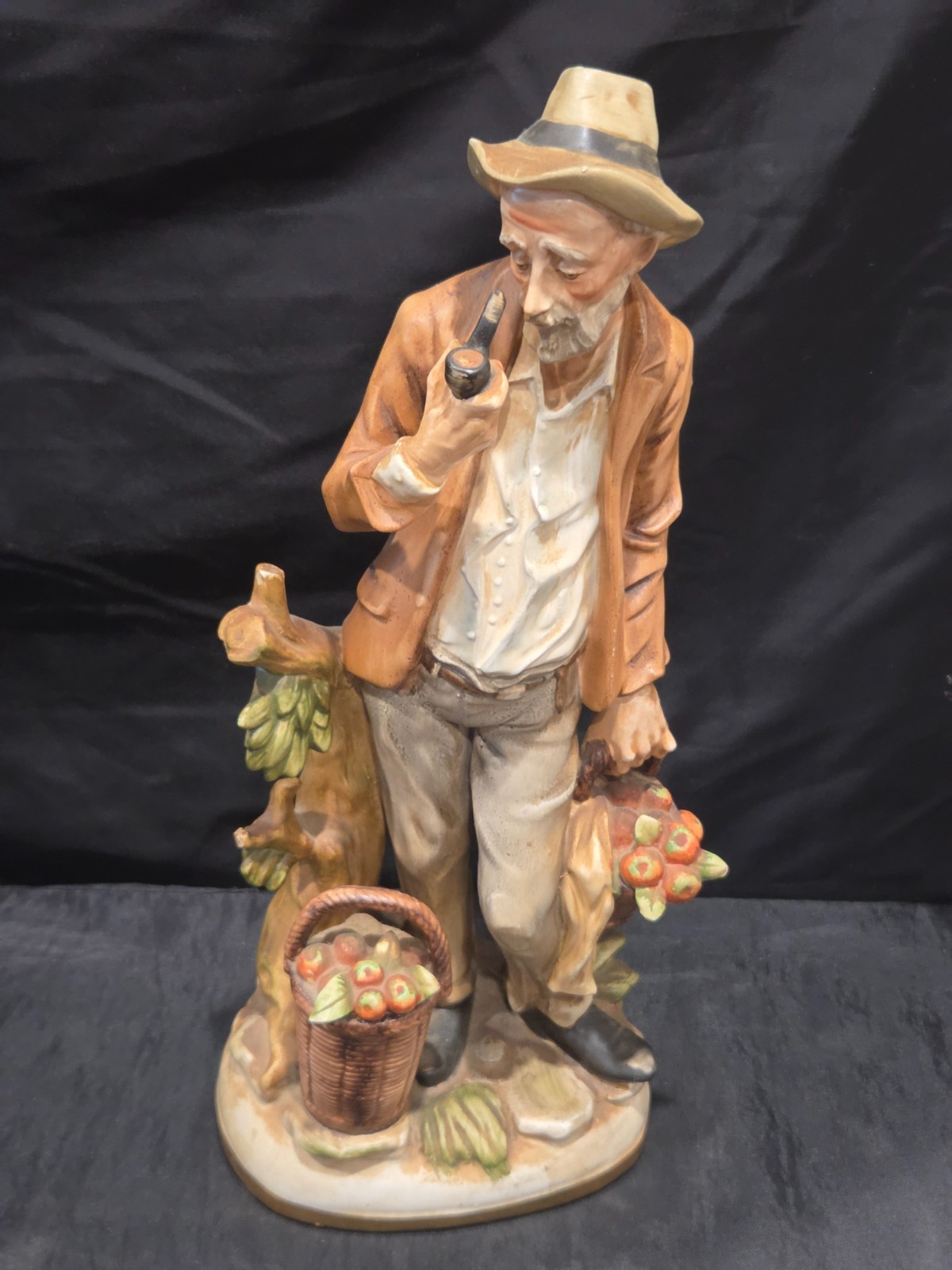 Vintage Pair of Homco Farmers Harvest 13″ Porcelain Figures