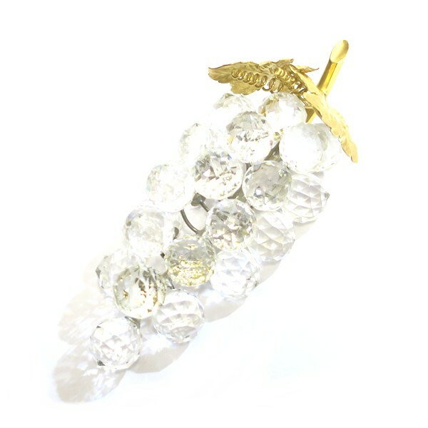 Swarovski Crystal Glass Bunch of Grapes Sparkling Fruit Clear Gold Figurine