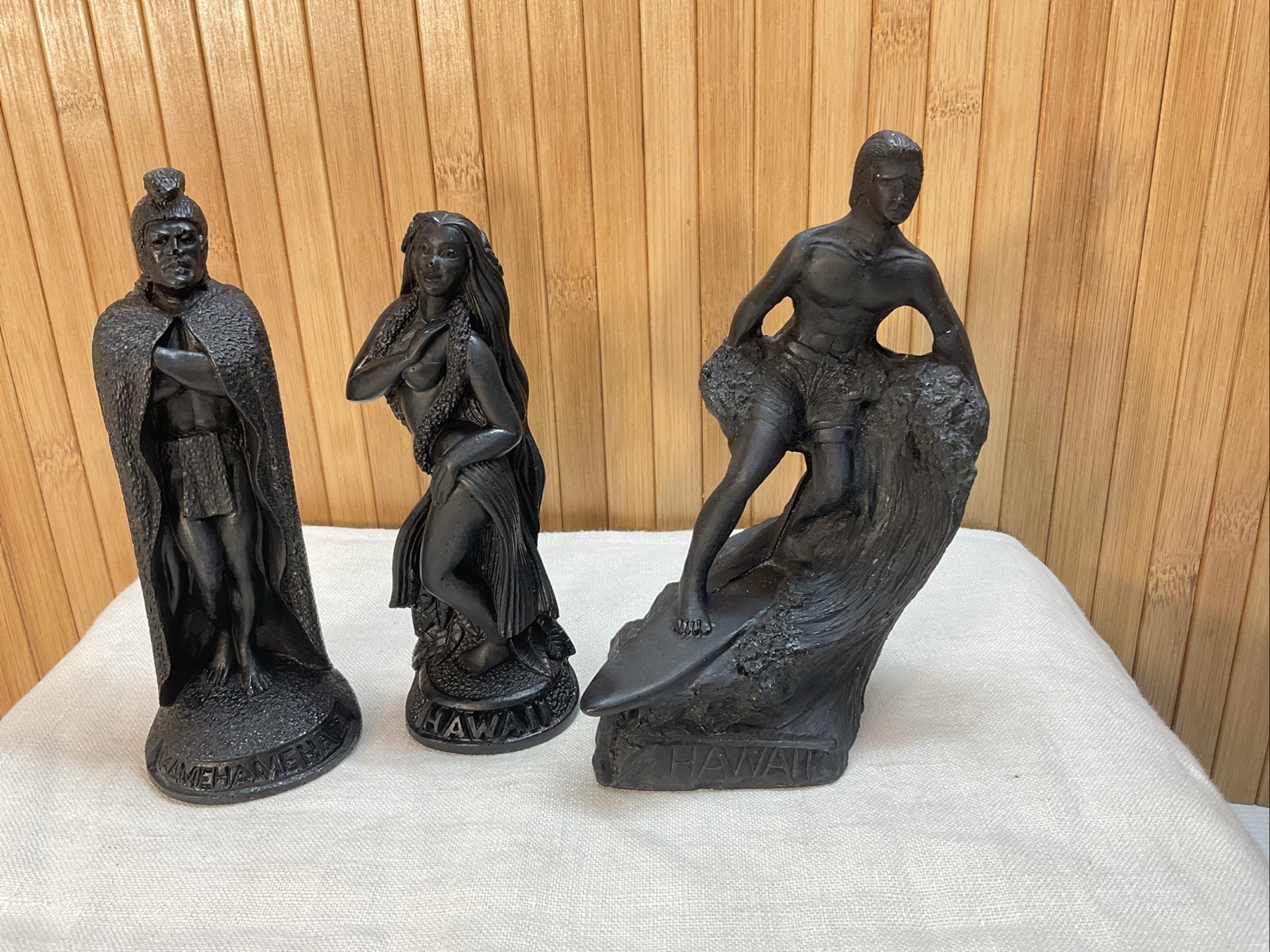 Lot of 3 Vintage Coco Joe’s Hawaii Kamehameh Hawaiian Girl Surfer Figures 4.5-5″