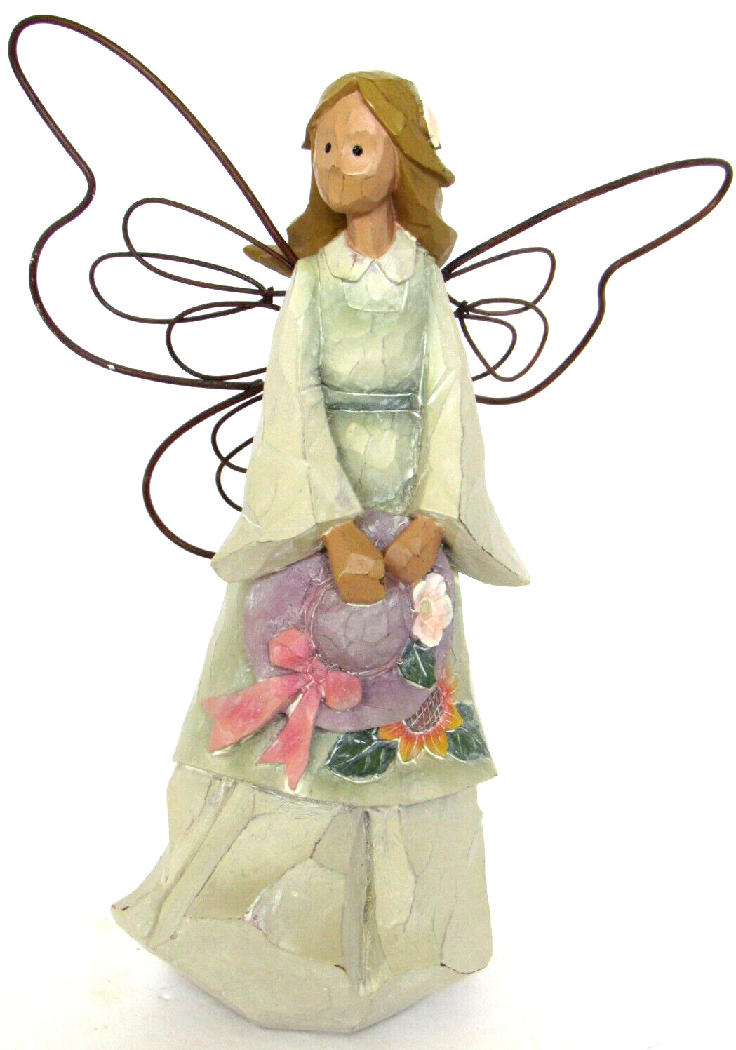 Vtg 7″ Angel Figurine Religious Decor Angels En Provence By Innovation Flowers