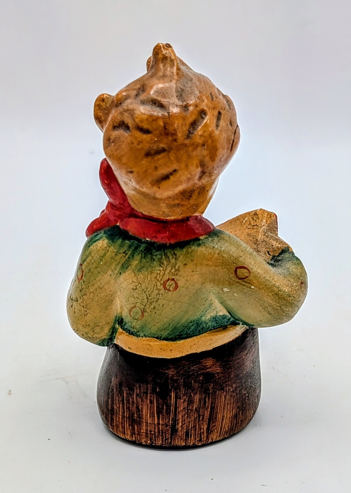 Vintage Chalkware Boy Reading Book Figurine 5″ Hand Painted 1940s Style